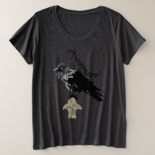 Nevermore Raven Große Größe T-Shirt (Design vorne)