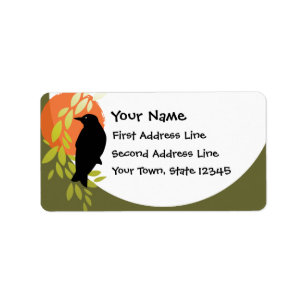 Nevermore - Raven & Moon von Poe Adressaufkleber