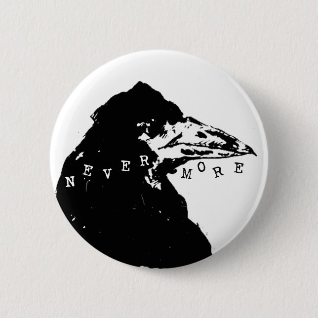 Nevermore Raven von Edgar Allan Poe Button (Vorderseite)