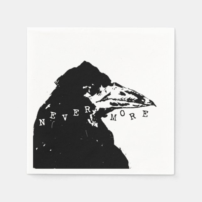Nevermore Raven von Edgar Allan Poe Serviette (Vorderseite)