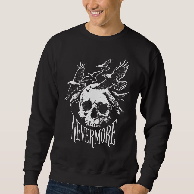 Nevermore Schädel und Ravens Sweatshirt (Vorderseite)