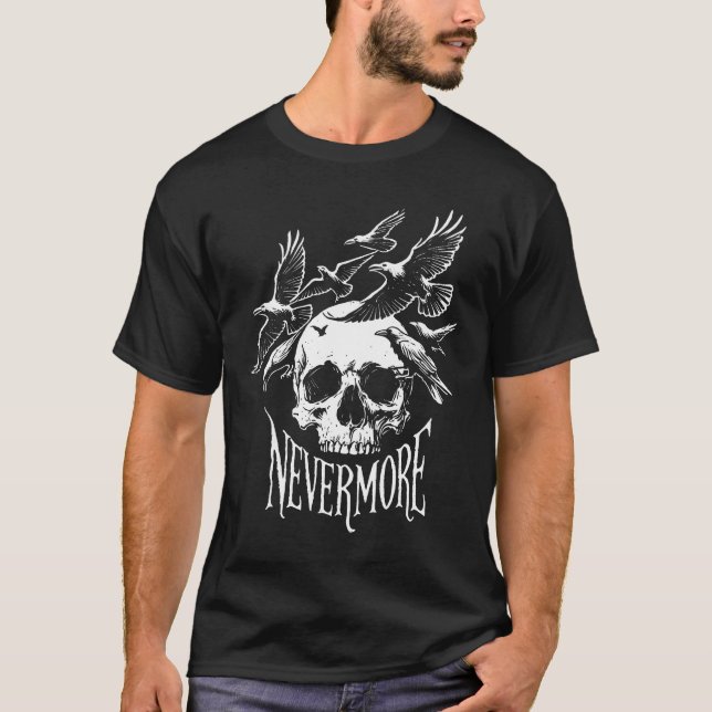 Nevermore Schädel und Ravens T-Shirt (Vorderseite)