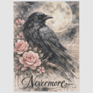Nevermore Schwarze Krähenmond-Seidenpapier Seidenpapier