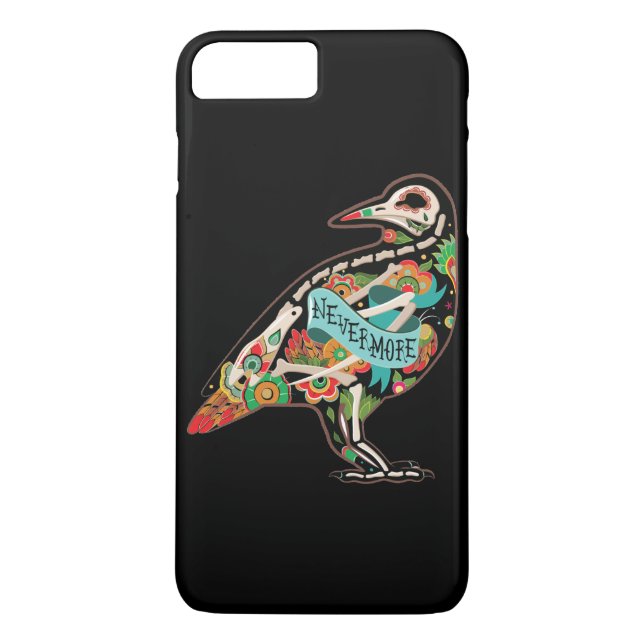 Nevermore Sugar Skull Raven Case-Mate iPhone Hülle (Rückseite)