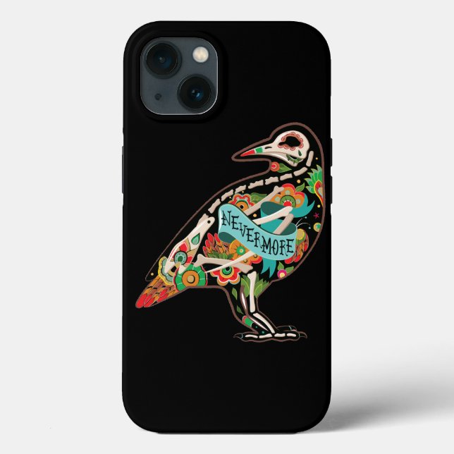 Nevermore Sugar Skull Raven Case-Mate iPhone Hülle (Rückseite)