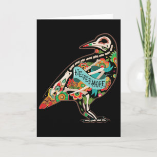 Nevermore Sugar Skull Raven Grußkarte Karte