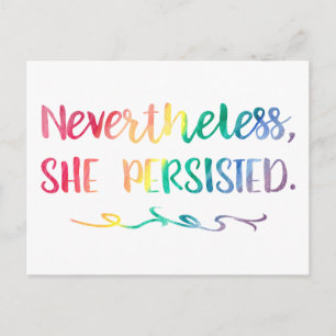 Nevertheless, She Persisted Rainbow Watercolor Postkarte
