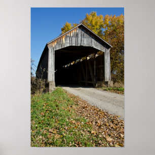 Nevins Covered Bridge Parkplatz Landkreis Indiana Poster