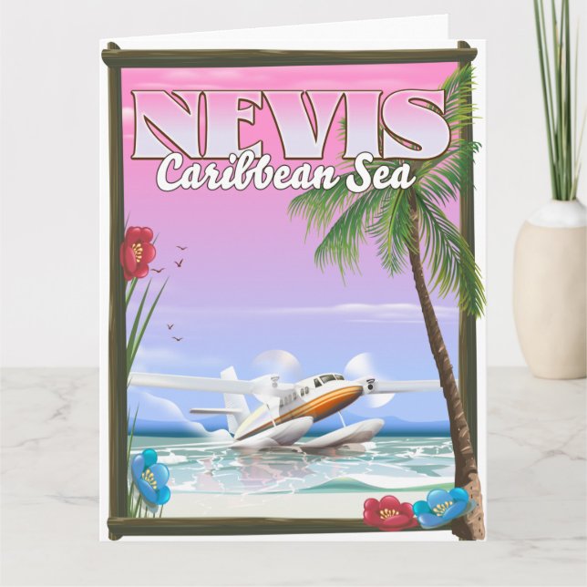 Nevis Holiday Poster. Karte (Vorderseite)