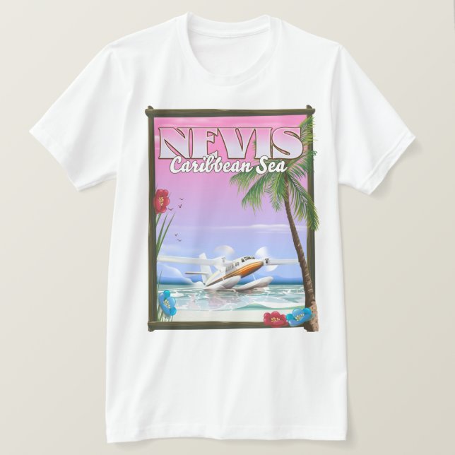 Nevis Holiday Poster. T-Shirt (Design vorne)