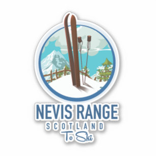 Nevis Range Schottland Ski-Logo Aufkleber