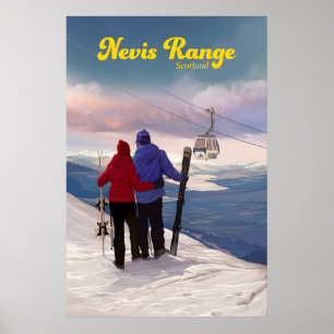 Nevis Range Schottland Skigebiet Reiseplakat Poster