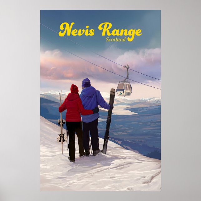 Nevis Range Schottland Skigebiet Reiseplakat Poster (Vorne)