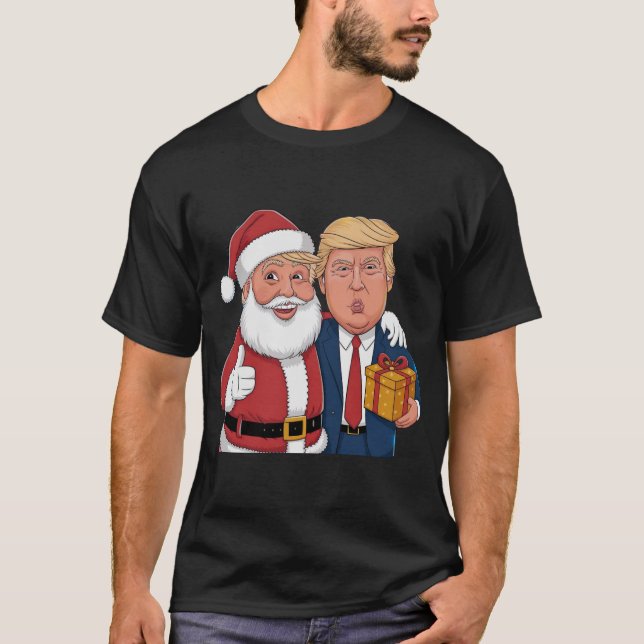 NEW 2024 Weihnachten - Trump und Santa Celebrating T-Shirt (Vorderseite)