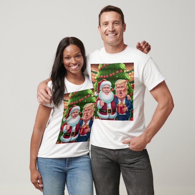 NEW 2024 Weihnachten - Trump und Santa Celebrating T-Shirt (Unisex)