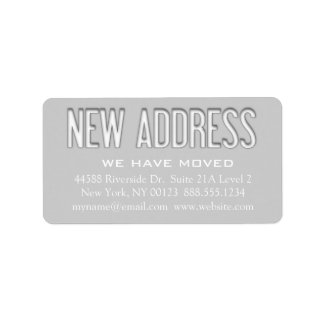 "New Address" Änderungsbenachrichtigungslabel Adressaufkleber