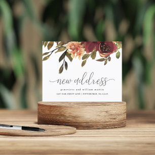 New Address Autumn Bouquet Change of Address Ankündigungspostkarte