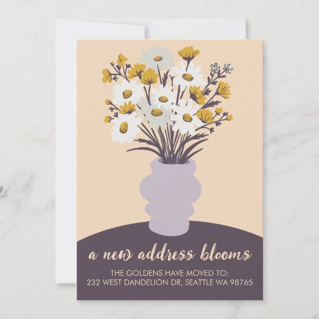 New Address Blooms Moskation Announcement Bouquet Ankündigung (Vorderseite)