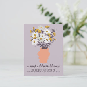 New Address Blooms Moskation Announcement Bouquet Postkarte