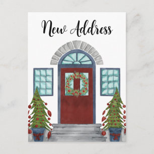 New Address Christmas Zuhause Postcard Postkarte