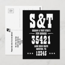 New Address Monogram Western Style Personalisiert