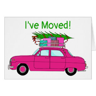 New Address Purple Car with Christmas Ohrts
