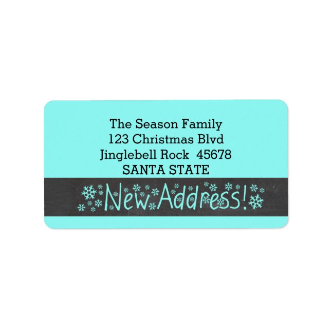 New Address Snowflake Christmas Adressaufkleber (Vorne)