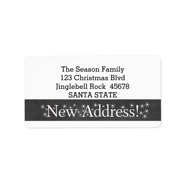 New Address Snowflake Christmas Adressaufkleber (Vorne)