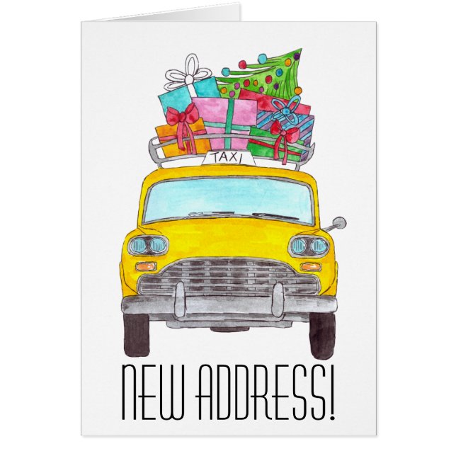 New Address Yellow Cab Taxi Christmas Ohrts (Vorne)