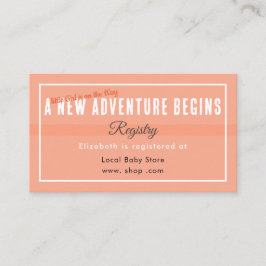 New Adventure Begins Peach Registry Enclosure Card Begleitkarte