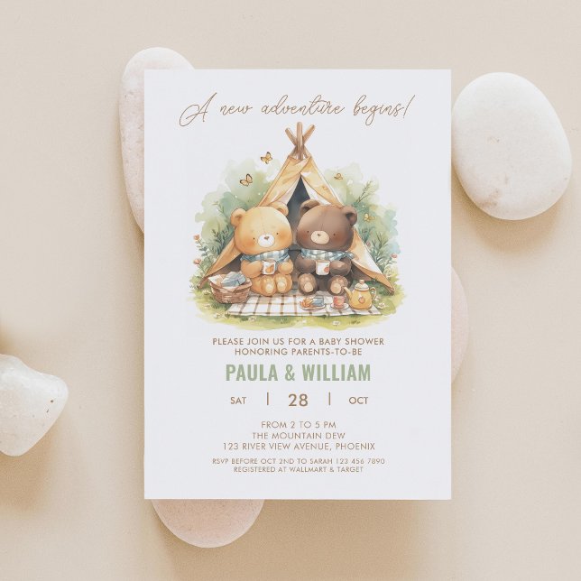 New Adventure Happy Campers Baby Showeinlage einla Einladung (Von Creator hochgeladen)