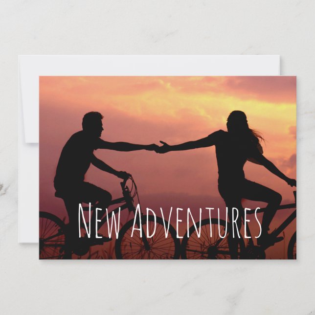 New Adventures Verlobung Custom Foto Hochzeit Save The Date (Vorderseite)