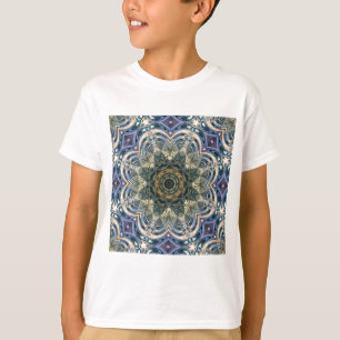 New Age Bohemisch Yoga Blue Lila Mandala T-Shirt