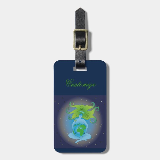 New Age Gaia Goddess Thunder_Cove Gepäckanhänger (Vorderseite vertikal)