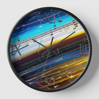 New Age Music Notation Wall Clock rund um die Uhr