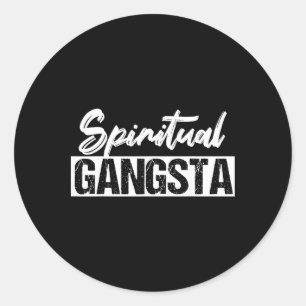 New Age Spirituell Spiritualität Yoga Gangster Erl Runder Aufkleber