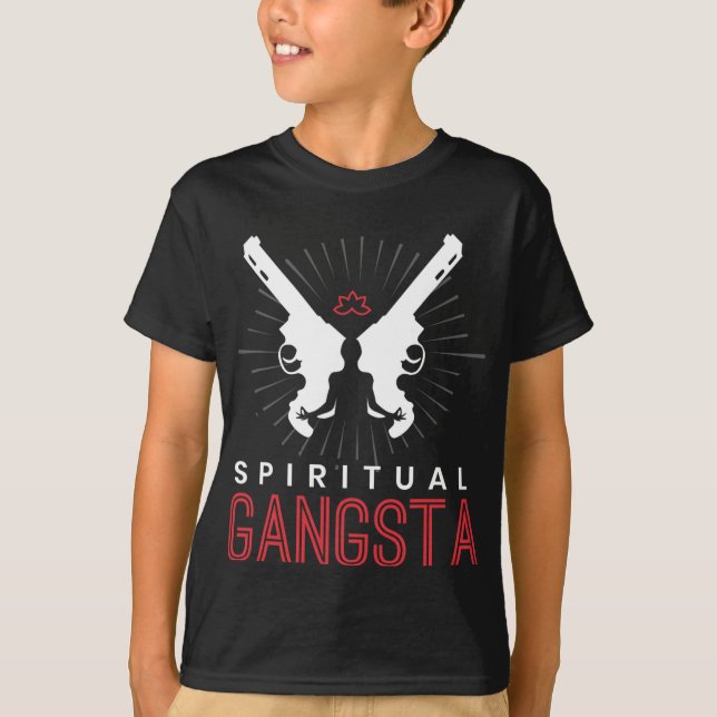 New Age Sritual Srituality Yoga Gangster Enlighten T-Shirt (Vorderseite)