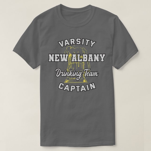 New Albany Drink Team Captain Indiana Beer Liebe T-Shirt (Design vorne)