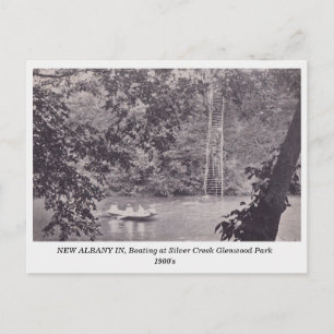 New Albany in Glenwood Park 1900s Boating Postkarte