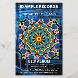 New Album Launch - Blue Spiral Textured Flyer