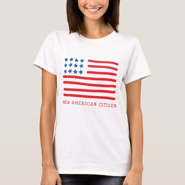 New American Citizen | Amerikanische Flagge mit Ha T-Shirt (Vorderseite)