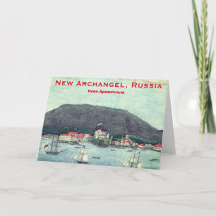 New Archangel, Russland (Sitka) Malerei Dankeskarte