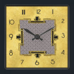 New Art Deco Design Square Quadratische Wanduhr<br><div class="desc">Ich habe dieser Viereckuhr ein neues Art Deco Style Design hinzugefügt,  das kommerzielle Elemente verwendet,  die ich farbig dargestellt habe. Etwas Einzigartiges für Ihre Zuhause oder als Geschenk für Deko Liebhaber.</div>