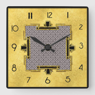 New Art Deco Design Square Quadratische Wanduhr