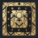 New Art Deco Square Quadratische Wanduhr<br><div class="desc">Ich habe dieses Design auf anderen Gegenständen in meinem Laden. Ich habe auch dieses Uhrengesicht geschaffen, um eine Wanduhr hinzuzufügen. Eine neue Art Déco Wanduhr für Ihre Zuhause. Das sieht klug aus und würde großartig an einer schlichten Wand aussehen. In Schwarz und Gold würde dies mit den meisten Farben passen....</div>