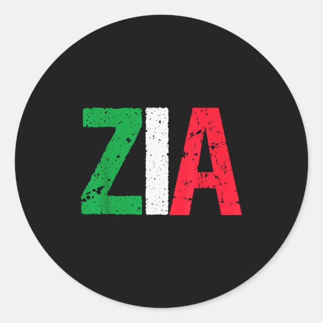 New Aunt Italian Zia Italian American Aunt Gift  Runder Aufkleber (Vorderseite)