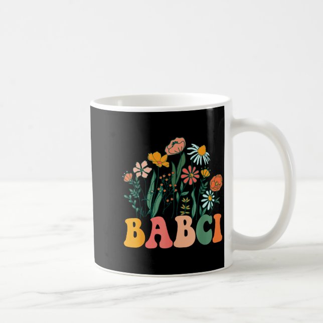 New Babci Wildflower First Birthday &amp; Baby Sho Kaffeetasse (Rechts)