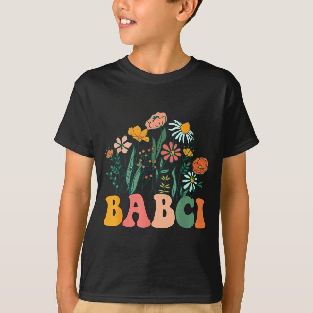 New Babci Wildflower First Birthday &amp; Baby Sho T-Shirt (Vorderseite)