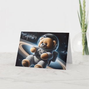 New Baby Boy Astronaut Teddy Bear Karte