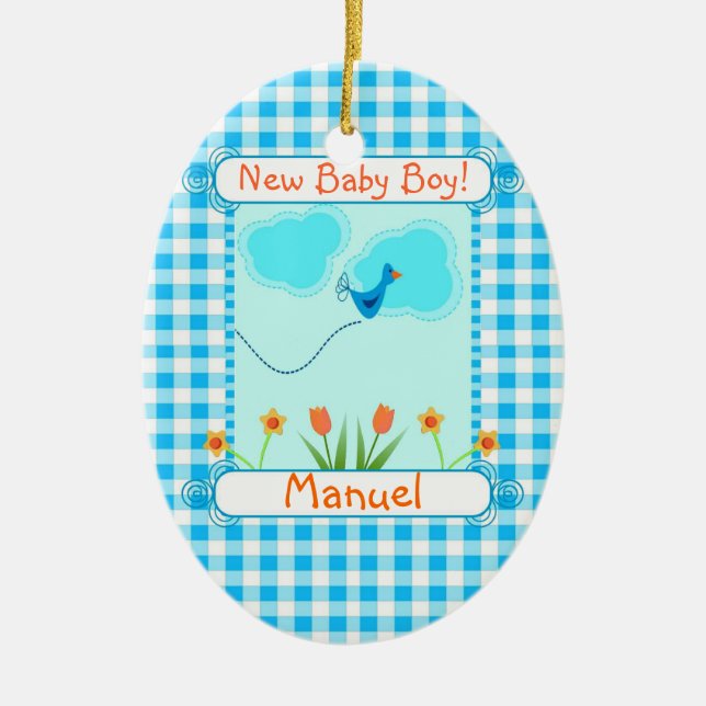 New Baby Boy Blue Vichi Ornament (Vorne)